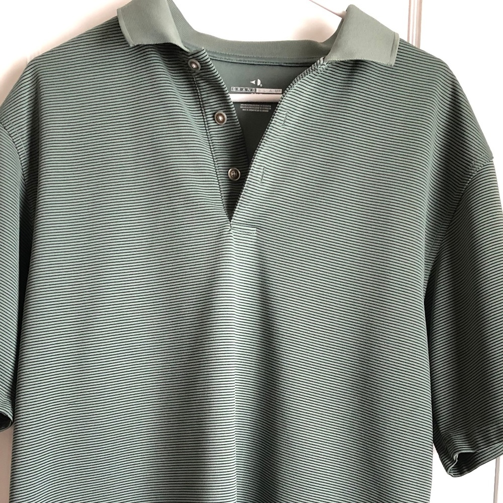 Men's Grand Slam  Striped Golf Polo - Green